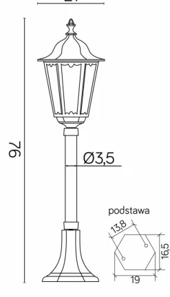 Sklep Kaja Lampa ogrodowa z piaskowanym szkłem K 5002/3/M z serii RETRO MIDI | Kaja Oświetl