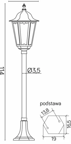 Sklep Kaja Lampa ogrodowa zachowana w nurcie retro K 5002/2 z serii RETRO CLASSIC | Kaja Oś