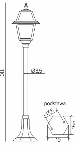 Sklep Kaja Lampa ogrodowa ze szłem witrażowym K 5002/2/N z serii WITRAŻ | Kaja Oświetlenie