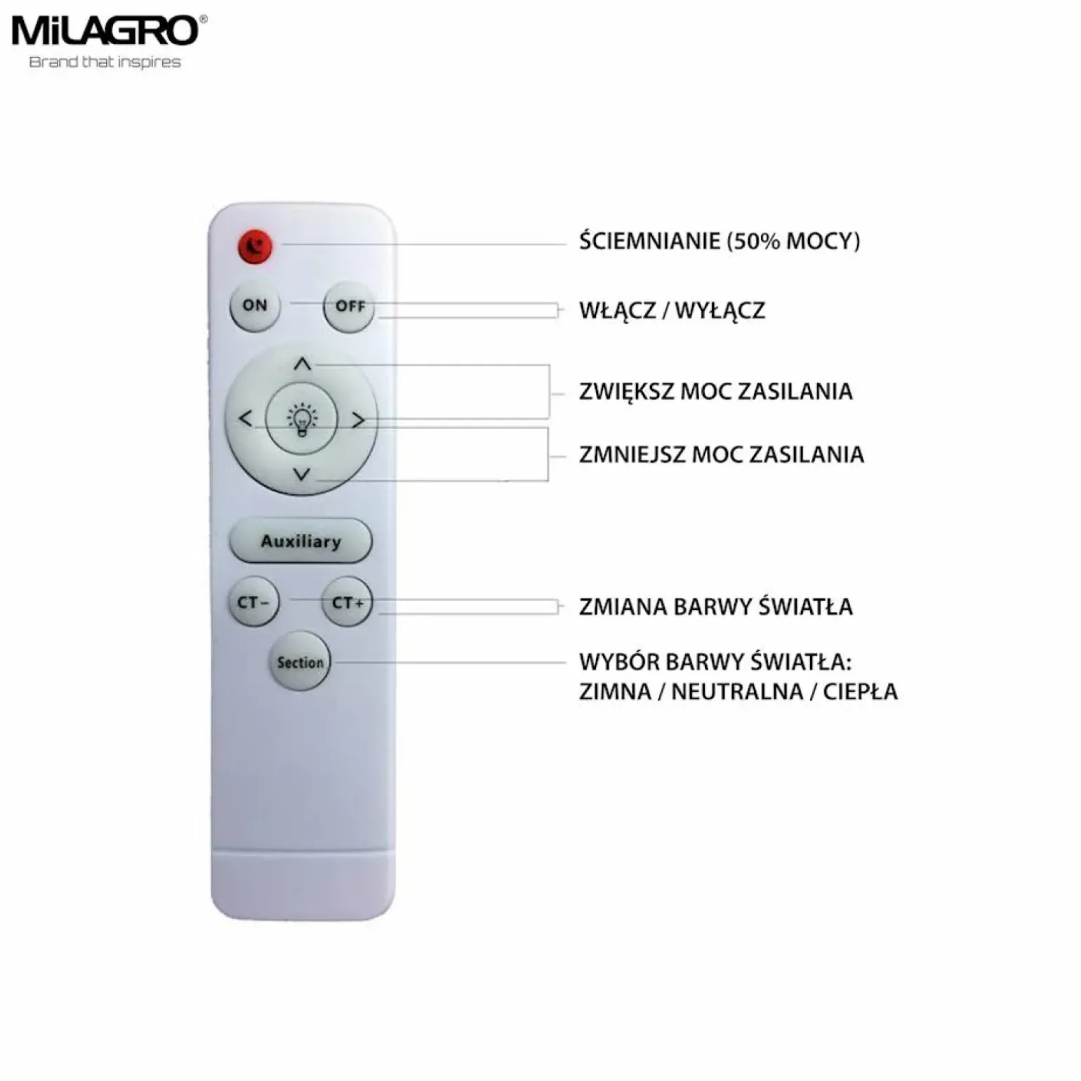 Sklep Kaja Lampa okrąg LED z pilotem ⌀75cm ML3703 SIENA | Kaja Oświetlenie