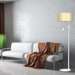 Sklep Kaja Lampa podłogowa do sypialni, z abażurem MLP7492 z serii MARSHALL | Kaja Oświetle