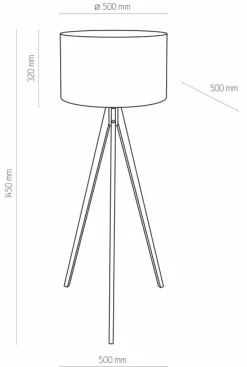 Sklep Kaja Lampa podłogowa drewniany trójnóg TK 5038 TREVISO | Kaja Oświetlenie