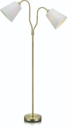 Sklep Kaja Lampa podłogowa dwoma kloszami złota oprawa 105274 | Kaja Oświetlenie