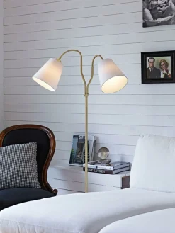 Sklep Kaja Lampa podłogowa dwoma kloszami złota oprawa 105274 | Kaja Oświetlenie