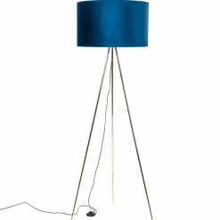 Sklep Kaja Lampa podłogowa trójnóg z abażurem H06-GD-BL INGA| Kaja Oświetlenie