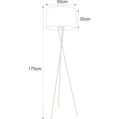 Sklep Kaja Lampa podłogowa z abażurem na trójnogu K-4379 | Kaja Oświetlenie