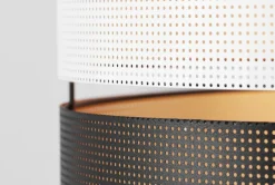 Sklep Kaja Lampa podłogowa z czarno-białym abażurem, do salonu K-5295 z serii VEGA