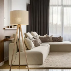 Sklep Kaja Lampa podłogowa z jutowym abażurem TK 16020 GRAND SOSNA | Kaja