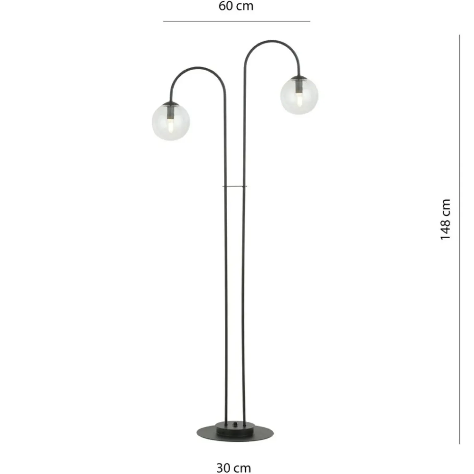 Sklep Kaja Lampa podłogowa z kloszami i czarnym stelażem 1286/LP2 z serii ARCHI
