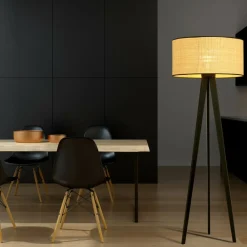 Sklep Kaja Lampa podłogowa z rattanowym abażurem 1149/LP1 ASTON | Kaja