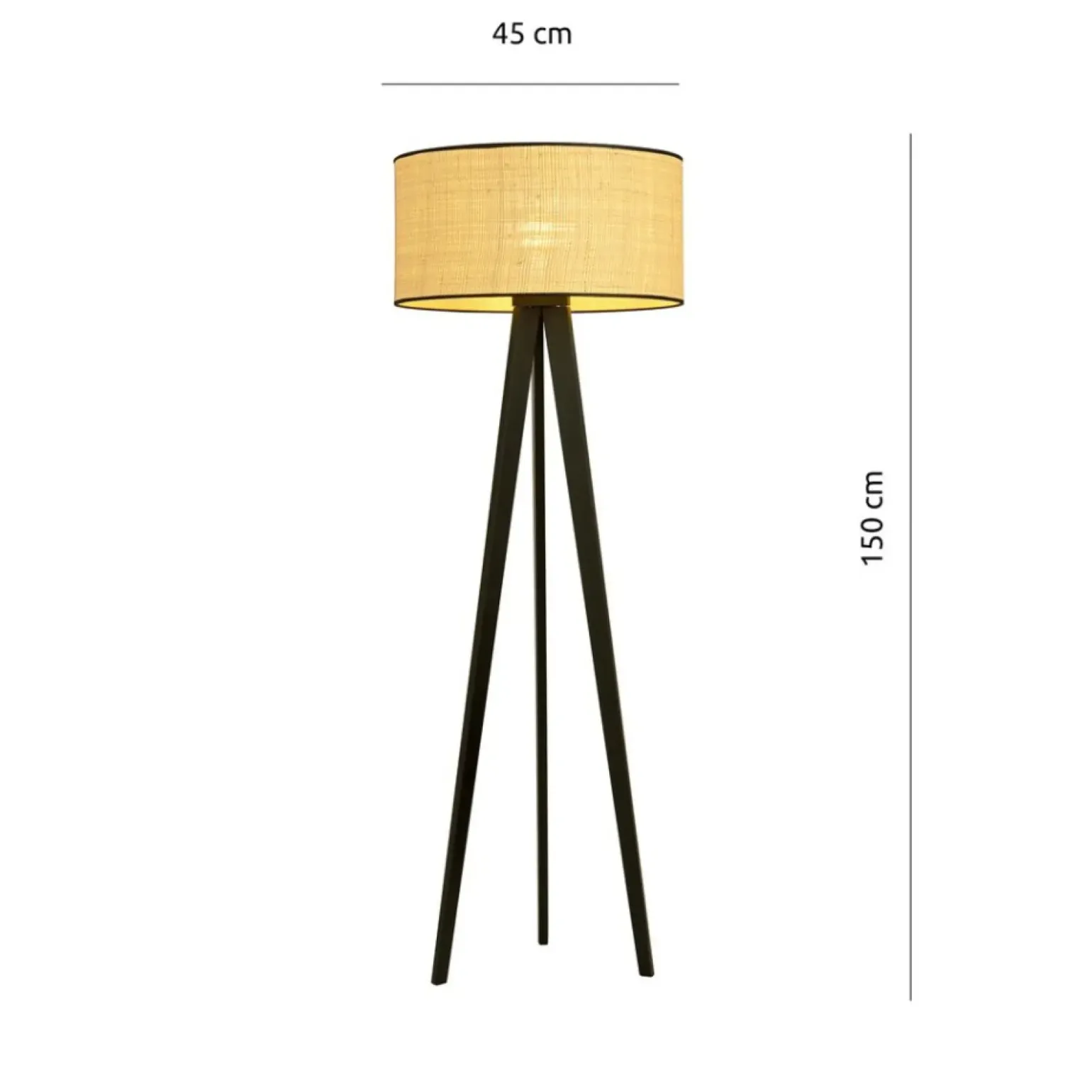 Sklep Kaja Lampa podłogowa z rattanowym abażurem 1149/LP1 ASTON | Kaja