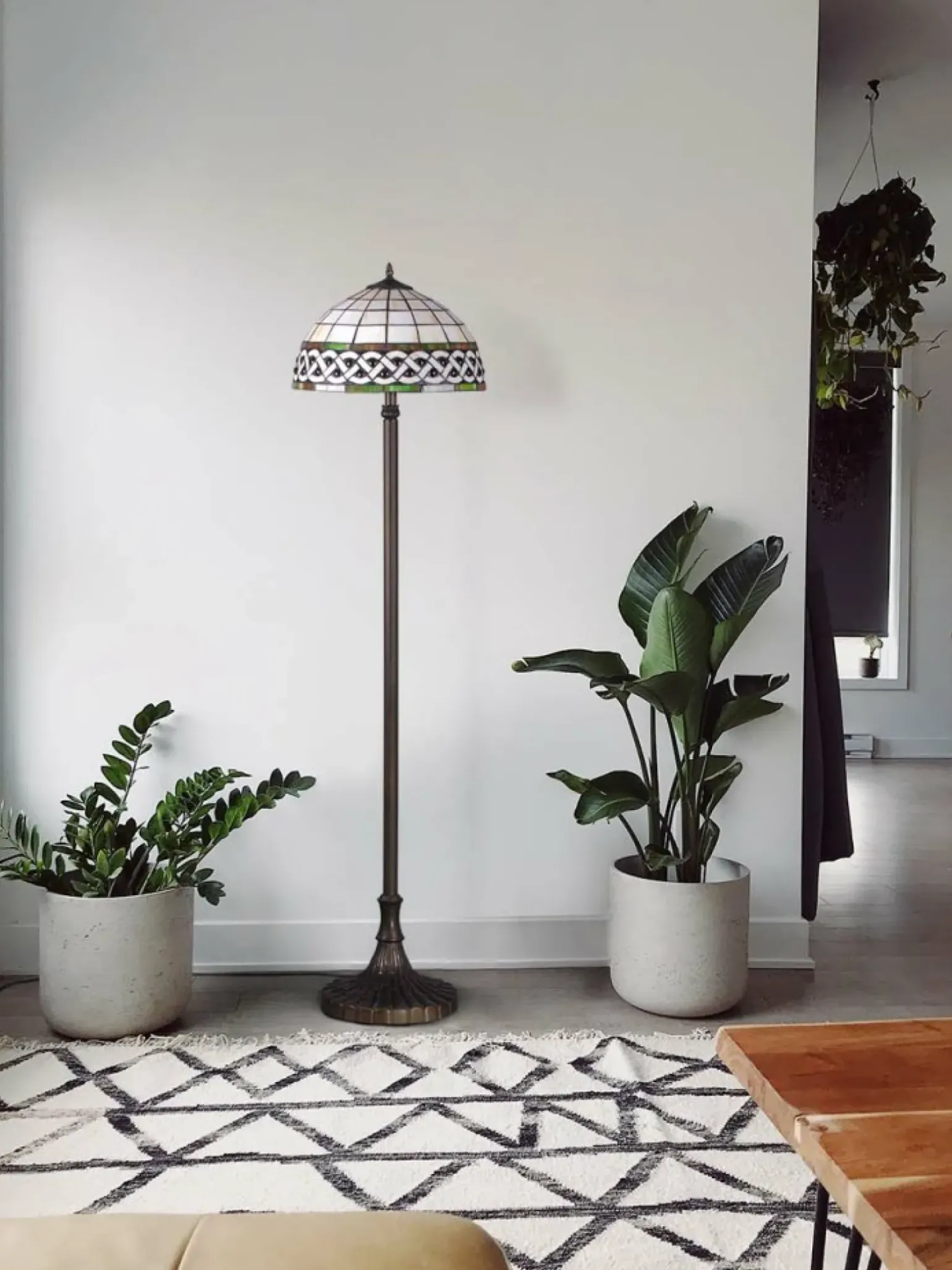 Sklep Kaja Lampa podłogowa z witrażowym kloszem K-F182208 TIFANY | Kaja