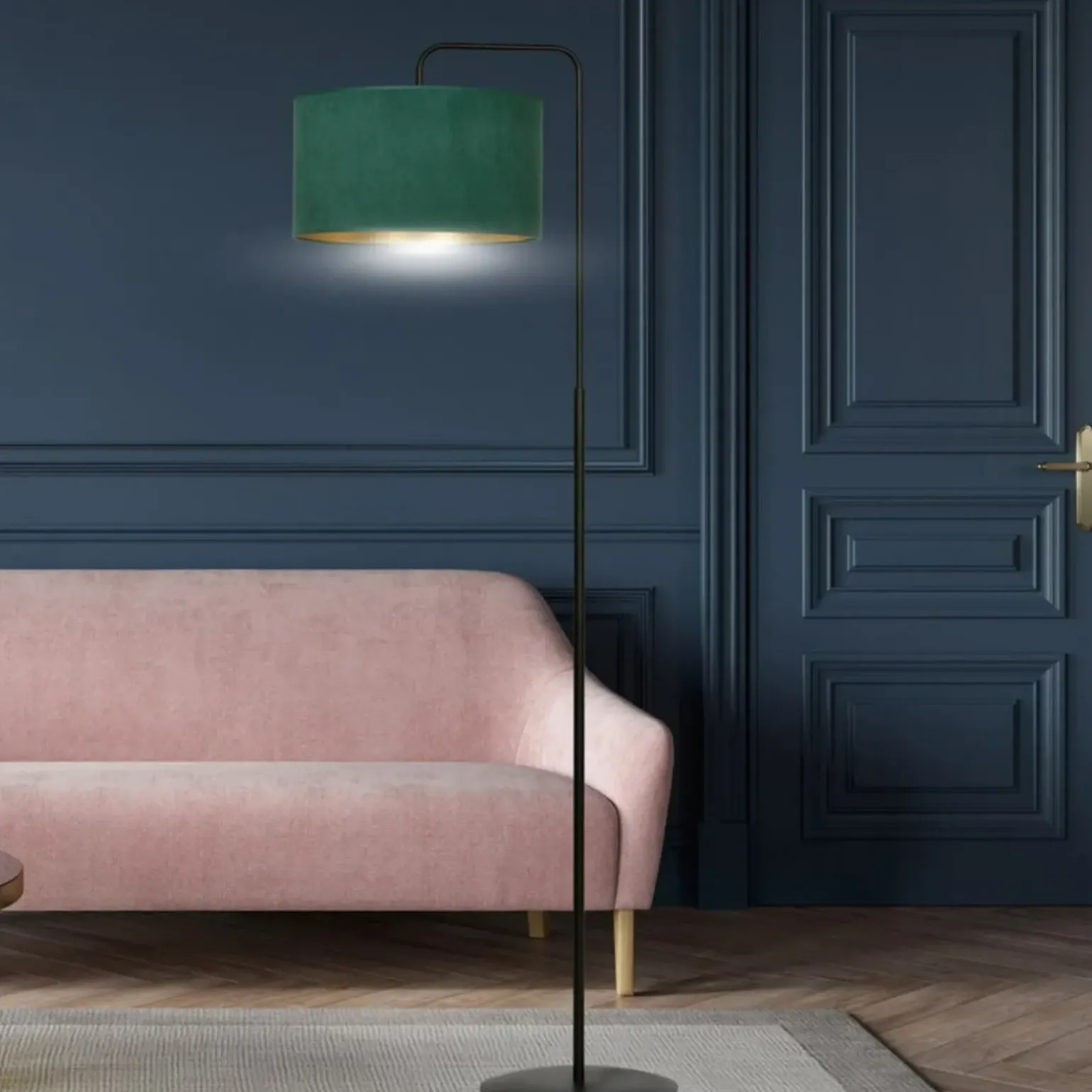 Sklep Kaja Lampa podłogowa z zielonym abażurem 1051/LP1 HILDE | Kaja Oświetlenie