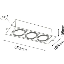 Sklep Kaja Lampa podtynkowa potrójne oczko wpustowe ANT 7358 MUKO | Kaja