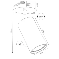Sklep Kaja Lampa podtynkowa reflektor ⌀5,5cm GU10 ANT 3255 z serii ACE | Kaja