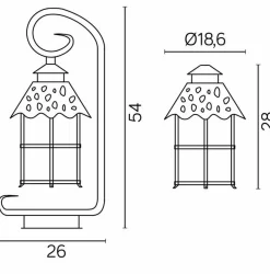 Sklep Kaja Lampa stojąca, ogrodowa z ozdobnym szkłem K 4011/1/R z serii TOLEDO | Kaja Oświe