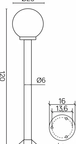Sklep Kaja Lampa stojąca, wys. 120 cm, klosz fi200 K 5002/2/K 200 z serii KULE | Kaja Oświe