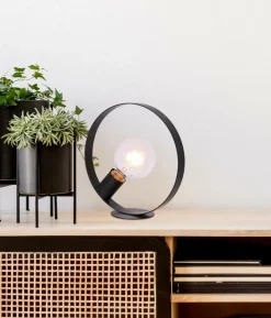 Sklep Kaja Lampa stołowa czarna okrągła E27 LEDEA 50501202 NEXO | Kaja