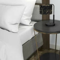 Sklep Kaja Lampa stołowa z abażurem złoto-czarnym MLP7299 z serii SENSO | Kaja Oświetlenie