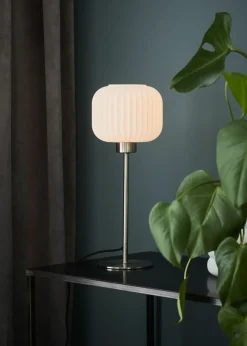 Sklep Kaja Lampa stołowa z białym kloszem mały gwint 108121 | Kaja Oświetlenie