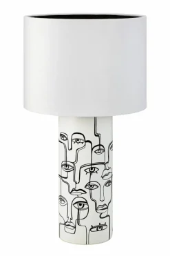 Sklep Kaja Lampa stołowa z czarnym szkicem twarzy 108246 | Kaja Oświetlenie