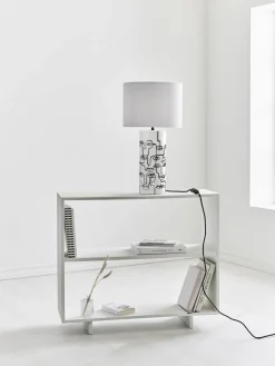 Sklep Kaja Lampa stołowa z czarnym szkicem twarzy 108246 | Kaja Oświetlenie