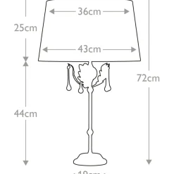 Sklep Kaja Lampa stołowa z kryształkami AML-TL-BLK-SIL z serii AMARILLI