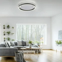 Discount Lampa sufitowa - czarny świecący okrąg 15391-13 z serii RITUS | Kaja Żyrandole Nowoczesne