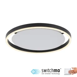 Discount Lampa sufitowa - czarny świecący okrąg 15391-13 z serii RITUS | Kaja Żyrandole Nowoczesne