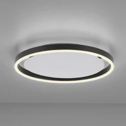 Discount Lampa sufitowa - czarny świecący okrąg 15391-13 z serii RITUS | Kaja Żyrandole Nowoczesne