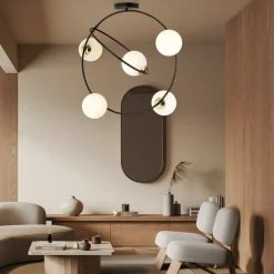 Best Lampa sufitowa - okręgi ze złotymi dekoracjami 1293/5 z serii STARDOM Żyrandole Nowoczesne