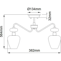 Sklep Kaja Lampa sufitowa, dekoracyjne szkła DL-ARMAND-SF3-AB z serii ARMAND