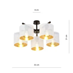 Sklep Kaja Lampa sufitowa do eleganckiego salonu 1145/5 JORDAN | Kaja Oświetlenie