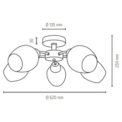 Sklep Kaja Lampa sufitowa do rustykalnego wnętrza 8320574 PARMA WOOD | Kaja