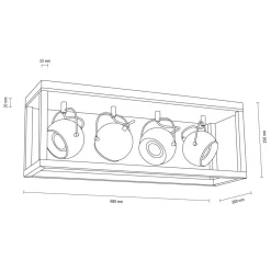 Online Lampa sufitowa drewniana skrzynka z reflektorami 5227474L ROY | Kaja Żyrandole Nowoczesne