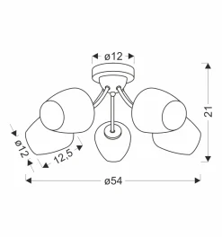 Sklep Kaja Lampa sufitowa, idealna do pokoju dziennego 35-22592 z serii ZINA | Kaja Oświetl