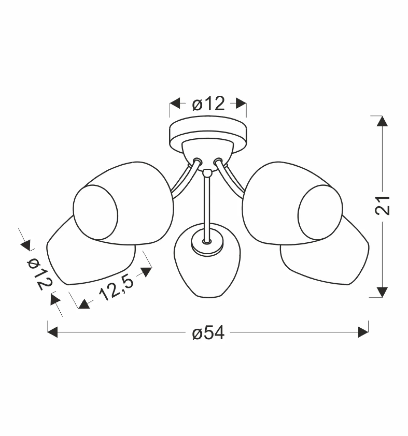 Sklep Kaja Lampa sufitowa, idealna do pokoju dziennego 35-22592 z serii ZINA | Kaja Oświetl