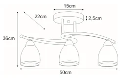 Sklep Kaja Lampa sufitowa K-JSL-8090/3 AB z serii SAMIRA | Kaja Oświetlenie