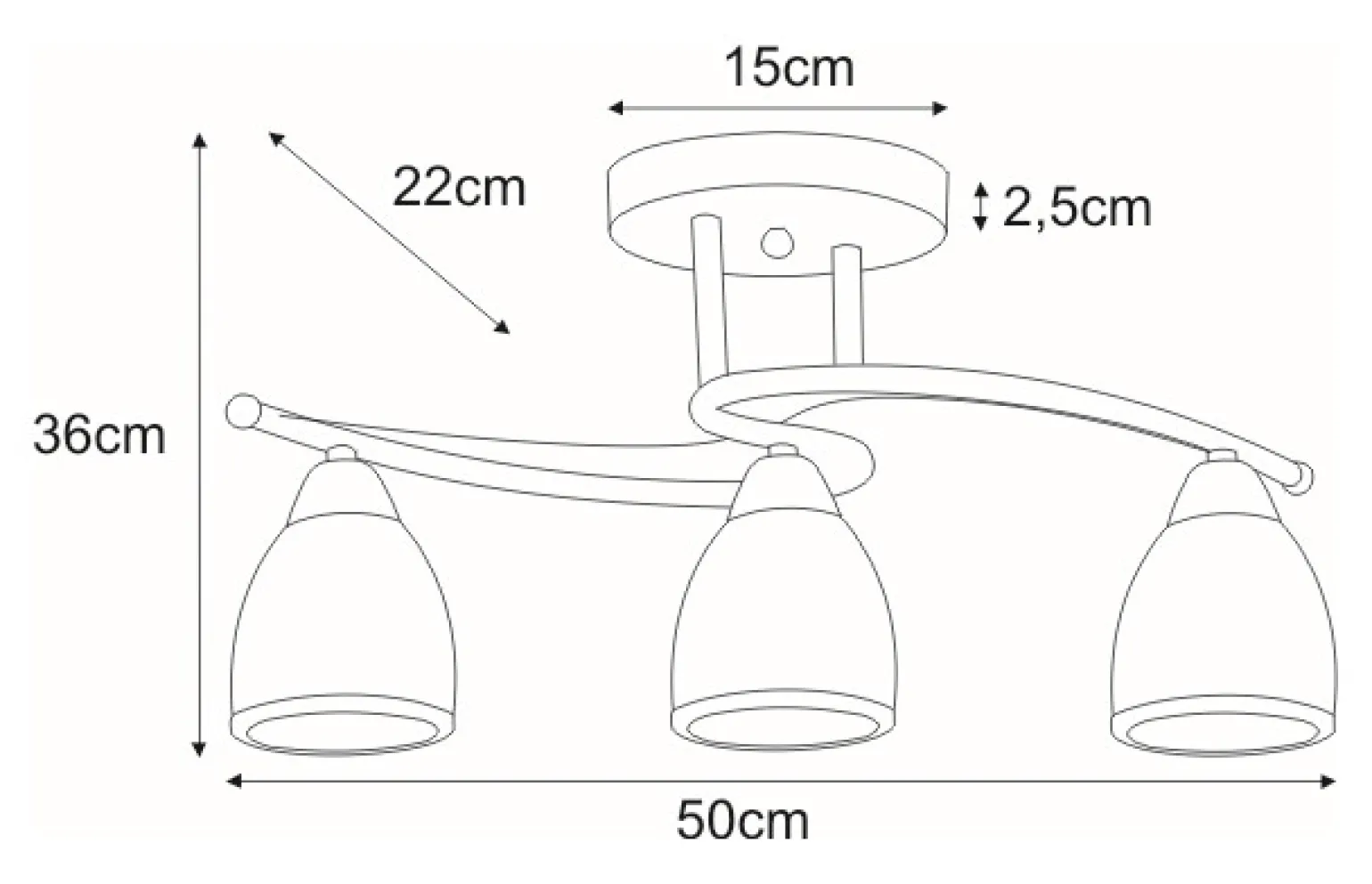 Sklep Kaja Lampa sufitowa K-JSL-8090/3 AB z serii SAMIRA | Kaja Oświetlenie