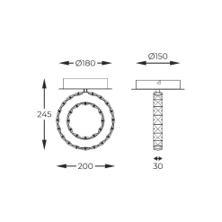 Sklep Kaja Lampa sufitowa kryształowy reflektor MX3713-1-3GT GIRONA | Kaja