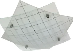 Sklep Kaja Lampa sufitowa LED z kloszem w kratkę 10-30146 DUBLOS | Kaja