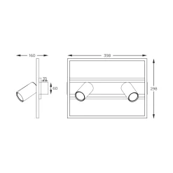 Sklep Kaja Lampa sufitowa LED z reflektorami, do holu C230857704 KORDA| Kaja