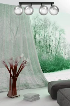 Shop Lampa sufitowa listwa z grafitowymi kloszami 777/4 | Kaja Oświetlenie Żyrandole Nowoczesne