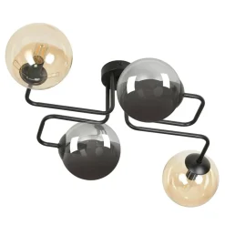 New Lampa sufitowa miodowe i grafitowe klosze 843/4M2 | Kaja Oświetlenie Żyrandole Nowoczesne