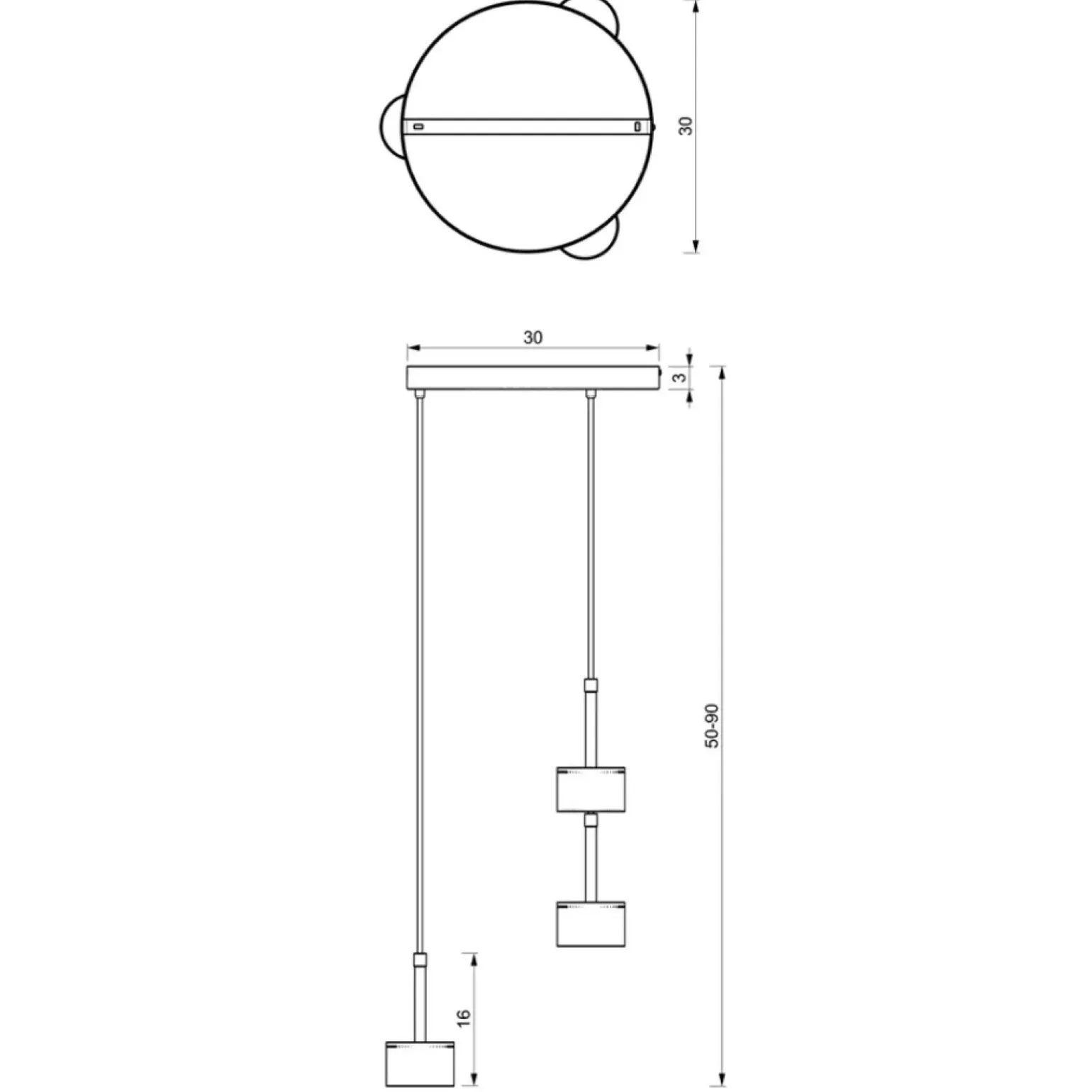 New Lampa sufitowa, możliwość regulacji wysokości MLP7756 z serii ARENA | Kaja Oświe Żyrandole Nowoczesne