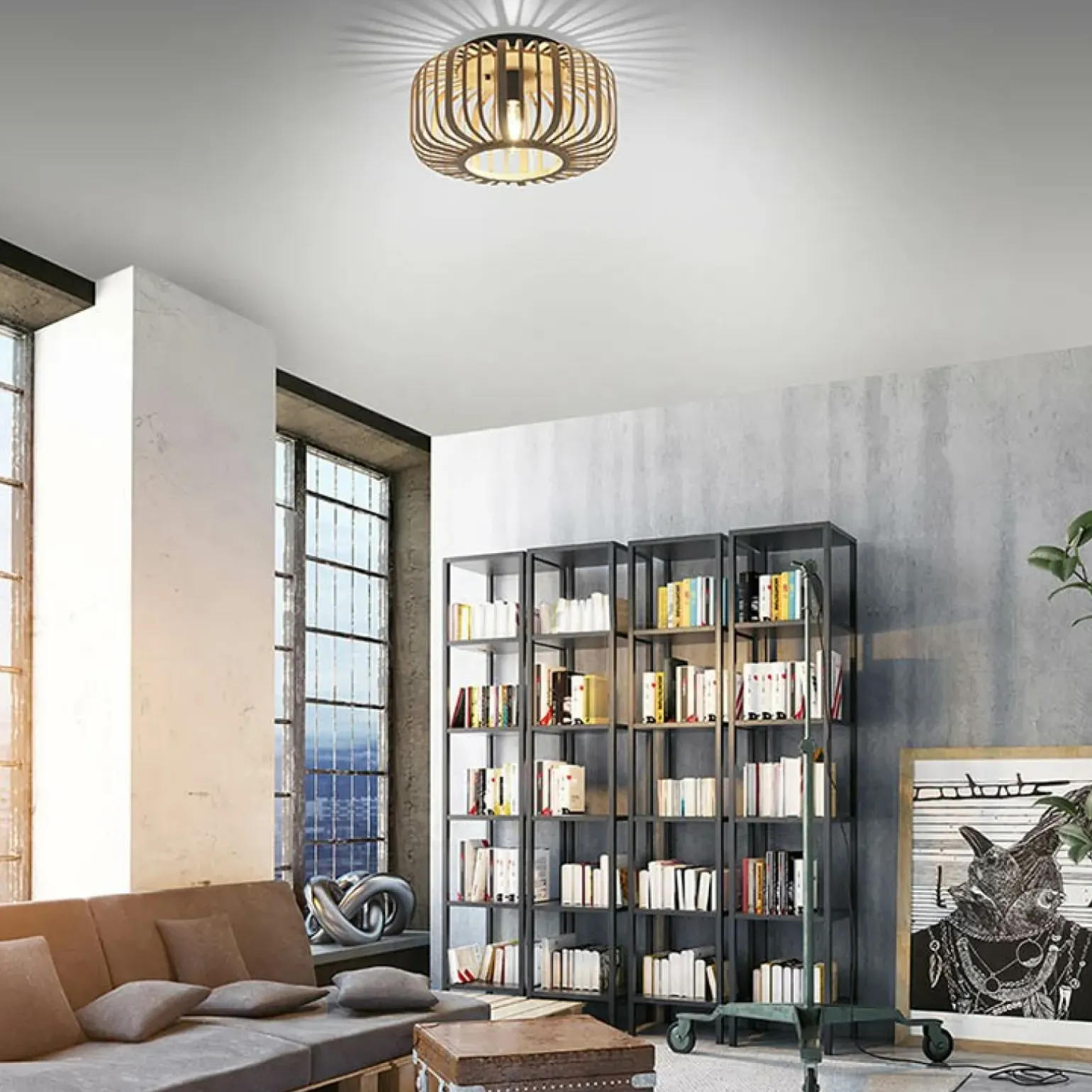 Cheap Lampa sufitowa o drewnianej konstrukcji 11412-79 z serii RACOON | Kaja Żyrandole Nowoczesne