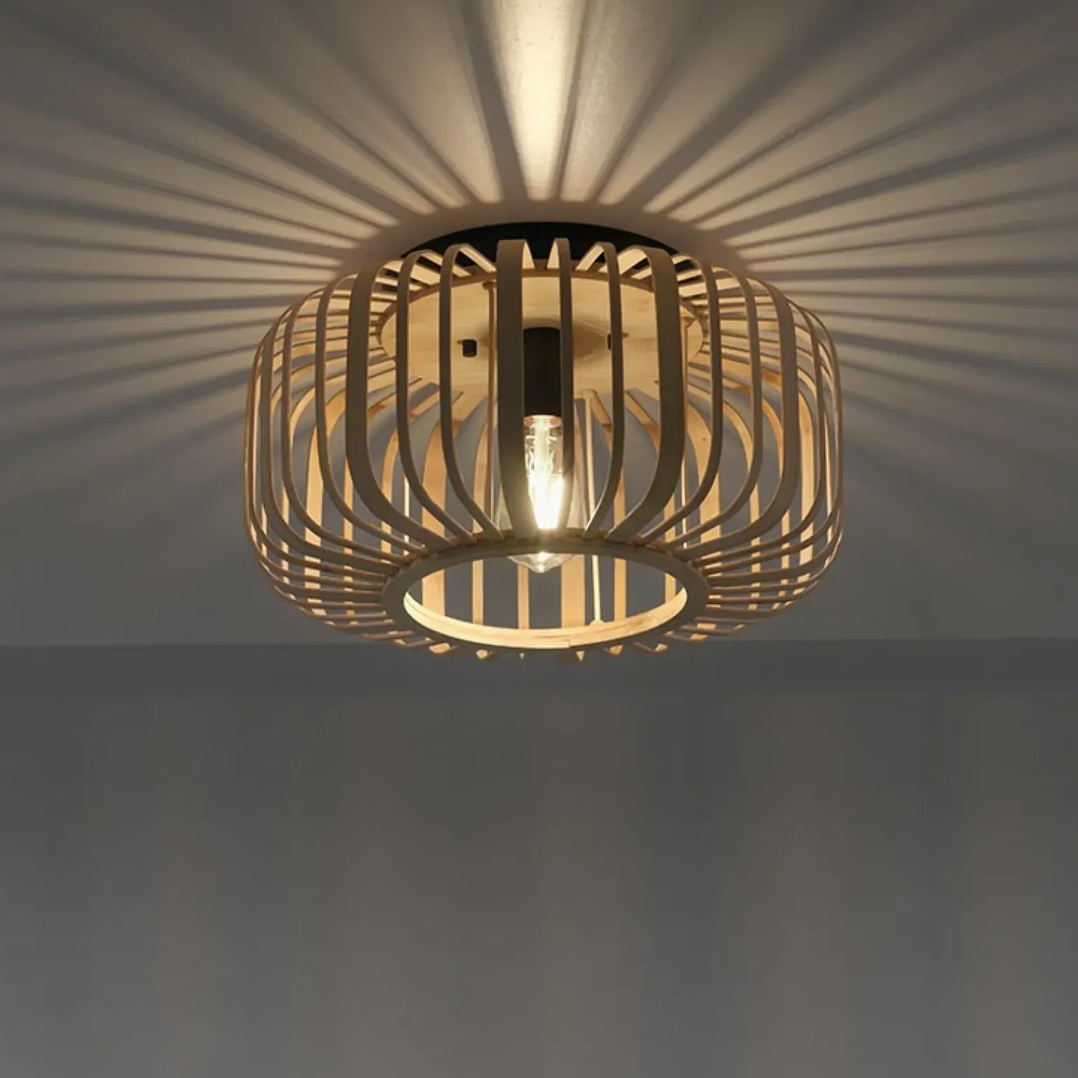 Cheap Lampa sufitowa o drewnianej konstrukcji 11412-79 z serii RACOON | Kaja Żyrandole Nowoczesne