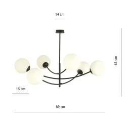 Cheap Lampa sufitowa o obłych kształtach, białe kule 1102/6 HUNTER | Kaja Żyrandole Nowoczesne