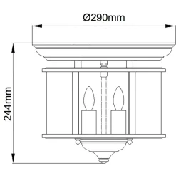 Sklep Kaja Lampa sufitowa, plafon na 3 żarówki HK-GENTRY-F-PB z serii GENTRY