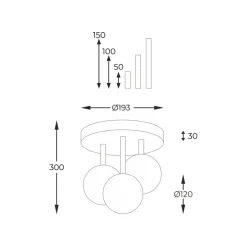 Cheap Lampa sufitowa, plafon z 3 mlecznymi kloszami 5644 z serii ALI | Kaja Żyrandole Nowoczesne